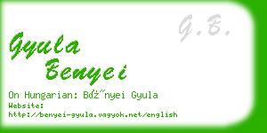 gyula benyei business card